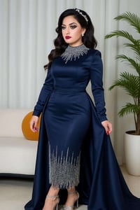 فستان نيلي • قياس 40/42 • لبسه وحدة