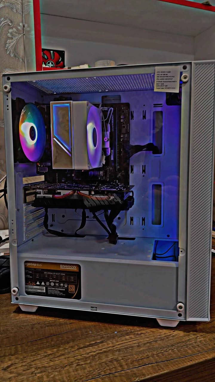 CPU: RYZEN 5 2600
GPU: RX 580 8G
MB: MSI B450 PRO M2 MAX
PSU:650W SEGOTEP
STORAGE: 256Gb NVME RAMSTA
RAM: 16Gb
COOLER:KF 420
Cover Case: FATNECH 4FAN
PRICE 370$ أربيل, العراق


**إذا كنت صاحب هذا الإعلان وتريد حذفه لأي سبب، رجاءا أرسل رسالة إلى الدعم الفني**