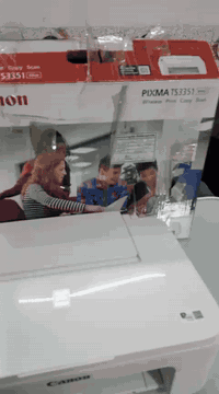 طابعة ملونة بضاعة امزون نسخ ضوئي من ماركة كانون PIXMA TS3351 شغالة جدي...