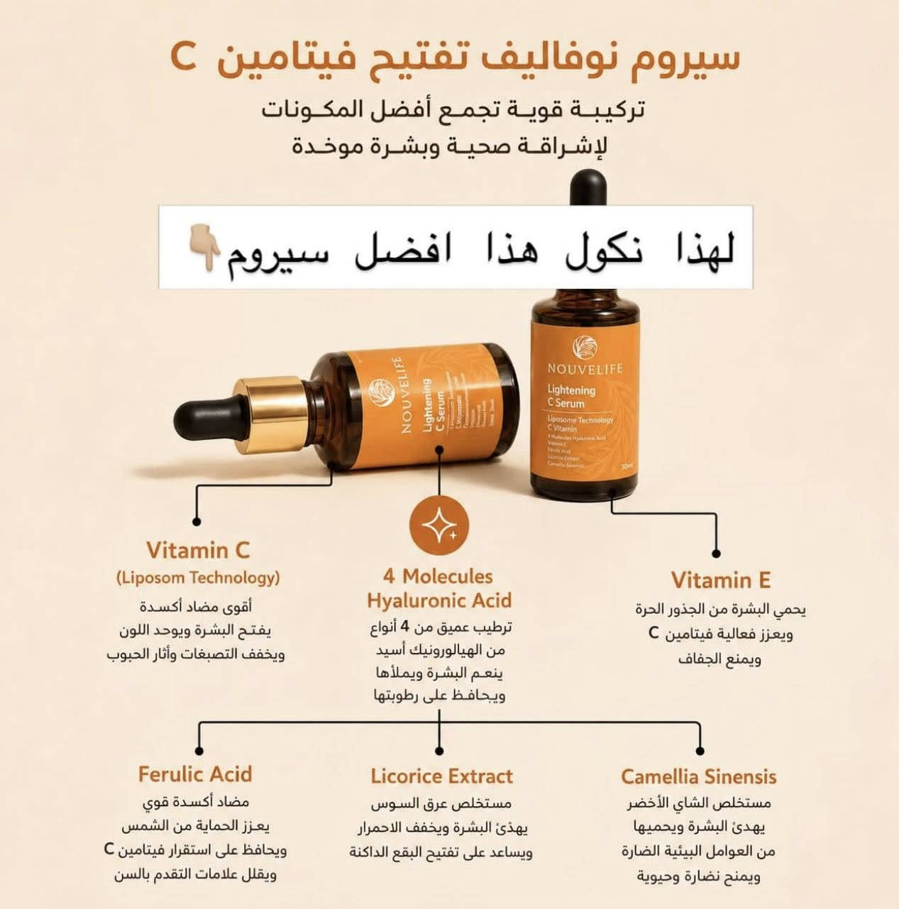 بشرتج تستحق عناية تليق بيها ✨
ابدئي يومج بغسول ينظف وينعش البشرة 🫧
بعده سيروم سي لإشراقة وحيوية تدوم 🍊
وختميها بواقي الشمس حتى تبقين محمية وواثقة طول اليوم ☀️

روتين يومي بسيط من نوفلايف￼
لكن نتيجته فرق يبين على بشرتج ✨


**إذا كنت صاحب هذا الإعلان وتريد حذفه لأي سبب، رجاءا أرسل رسالة إلى الدعم الفني**