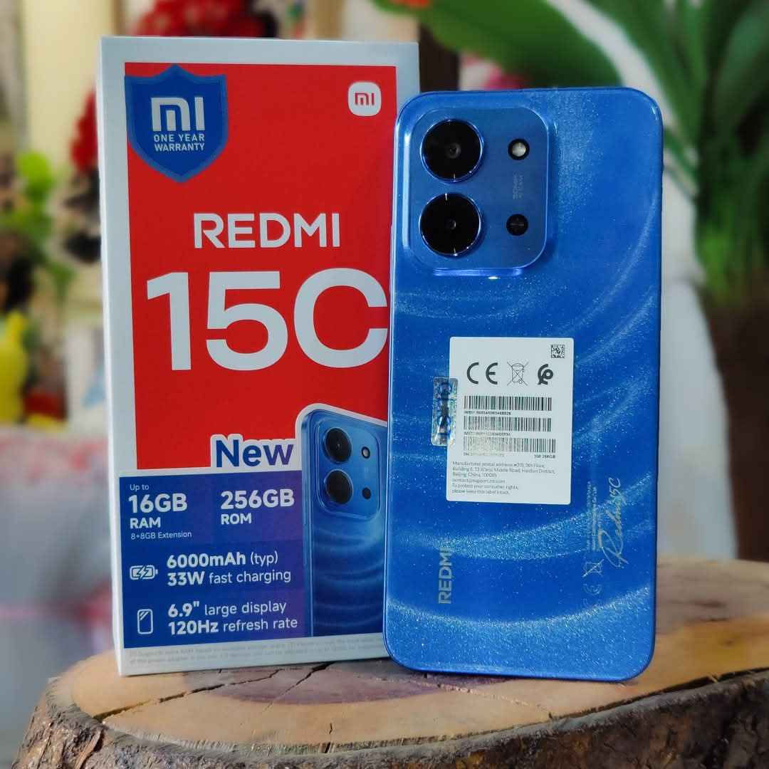 ‏الفحص قبل الاستلام الاصلي من ريدمي 
‏ريدمي 15c
‏عليه عرض 🔥  الذاكرة، 256الرام 16
‏الشاشة: IPS LCD كبيرة (6.9 بوصة في بعض الإصدارات) بمعدل تحديث 90Hz أو 120Hz.
‏المعالج: MediaTek Helio G81 Ultra.
‏الكاميرات: خلفية رئيسية 50MP، وأمامية 8MP.
‏البطارية: 6000mAh مع دعم شحن سريع 33W، ومنفذ USB Type-C.
‏بسعر 135الف فقط 
‏ملاحظه 
‏نفس مواصفات وصور موجوده بالاعلان  عندما يستلم الزبون الجهاز ***********
‏ بغداد, العراق

