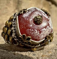 عقيق يماني • انتيكا • فضة منقوشة