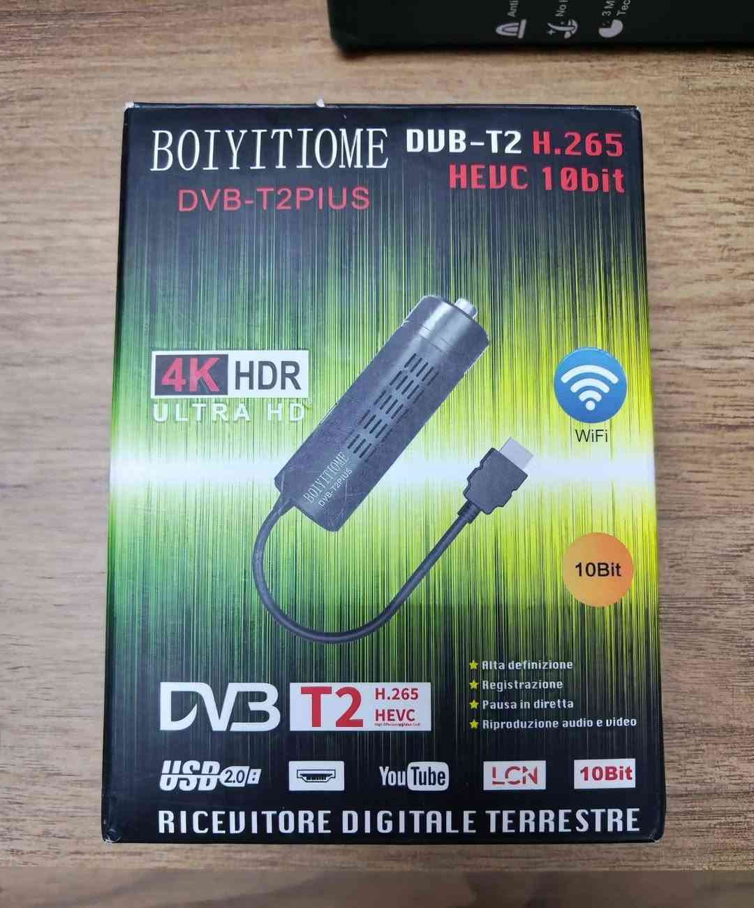 هذا المنتج هو جهاز استقبال رقمي أرضي BOIYITIOME DVB-T2 PLUS، وتتمثل ميزاته الرئيسية في النقاط التالية:
يدعم دقة عالية الجودة 4K HDR Ultra HD.
متوافق مع معايير البث الحديثة DVB-T2 H.265 HEVC 10bit.
يحتوي على إمكانية الاتصال بالشبكة عبر WiFi.
يدعم تسجيل البرامج، والإيقاف المباشر، وتشغيل الوسائط عبر USB 2.0. 
السعر 4 الف


**إذا كنت صاحب هذا الإعلان وتريد حذفه لأي سبب، رجاءا أرسل رسالة إلى الدعم الفني**