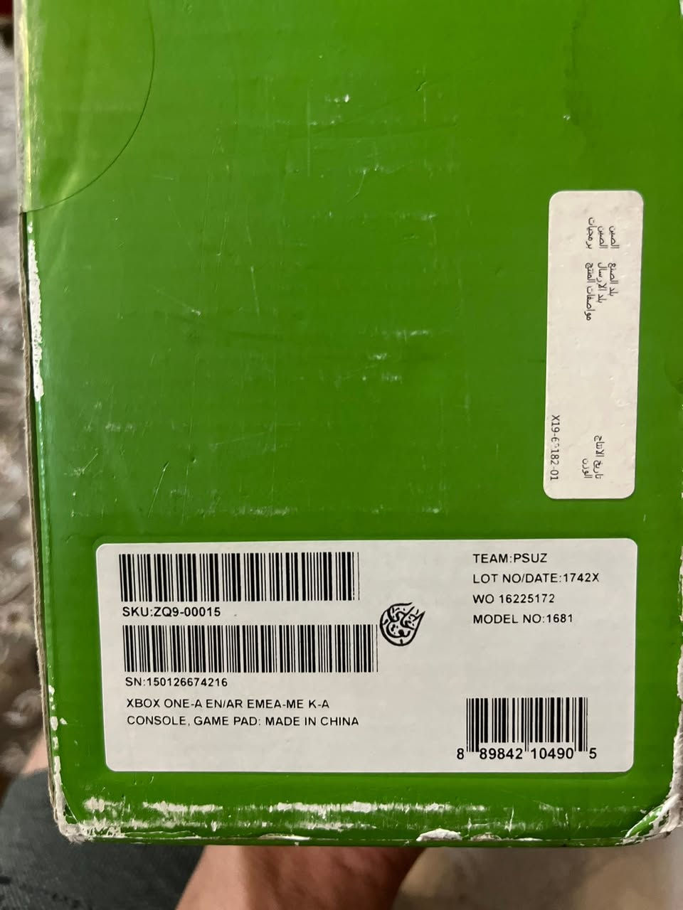 السلام عليكم
Xbox one s 500g 
الجهاز نظافه ١٠٠/١٠٠ 
يتحوي على
١: هايثمان٢
٢:فيفا٢٦
٣: روكيت ليك 
٤:فورزا هورايزن فور 
٥: جي تي اي في
٦: ستمبل كايز 
٧: فورت نايت 
يحتوي على يده واحده اصليه✅
الجهاز لا داخل تصليح ولا شام ريحة التصليح 
عل فحص تاخذه 
السعر ١٧٥ وبي مجال بسيط 
مكاني بغداد العامريه 
رقم الهاتف ***********
