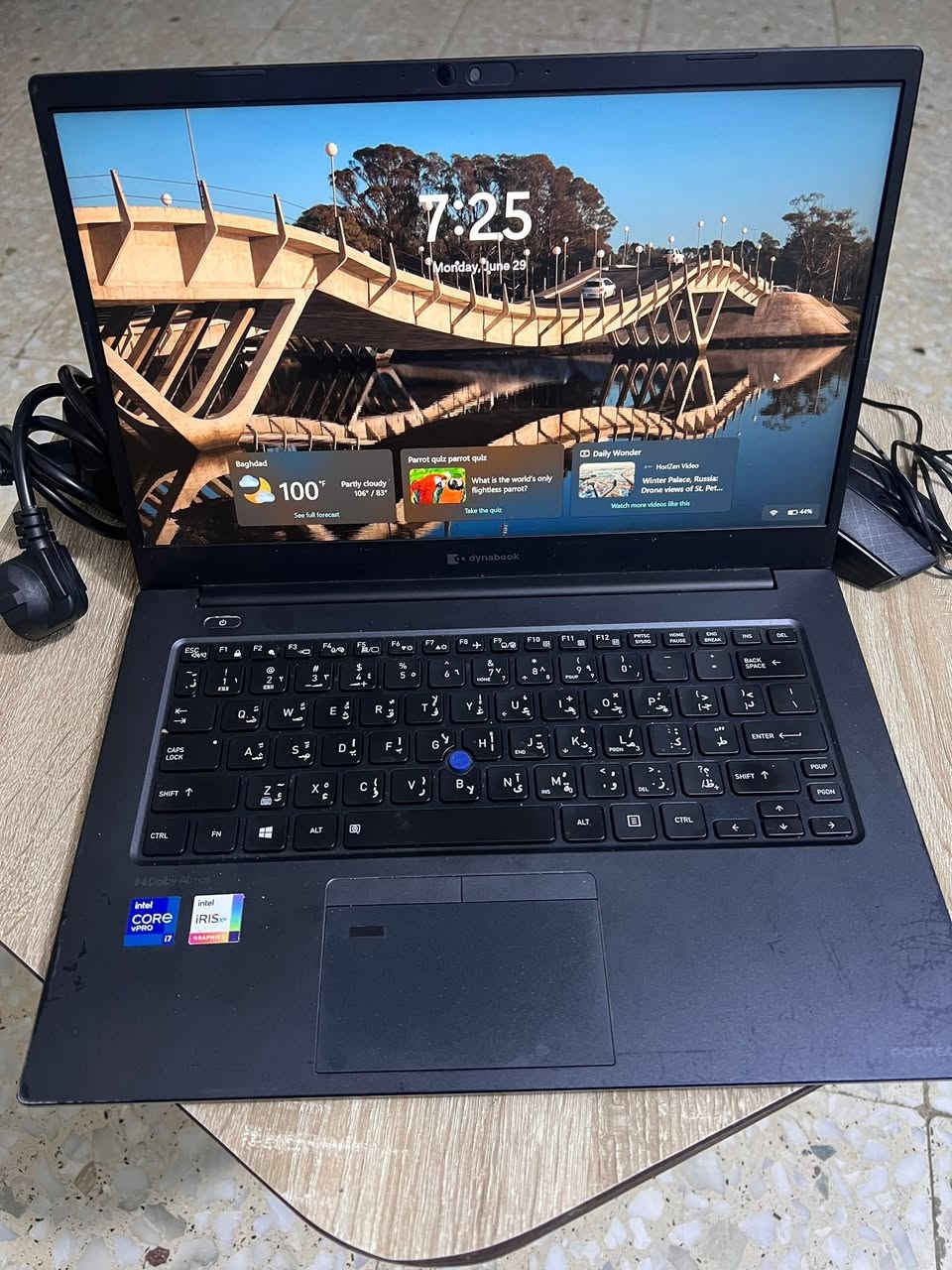� الموديل: Toshiba Portege X40-J
🔹 المعالج: Intel Core i7-1185G7 (الجيل 11) بسرعة تصل إلى 4.8GHz
🔹 الرام: 16GB DDR4 3200MHz
🔹 كرت الشاشة: Intel Iris Xe Graphics (ممتاز للأعمال والتصميم الخفيف)
🔹 الخزن: SSD NVMe سعة 256GB (السعة الفعلية 238GB)
🔹 النظام: Windows 11 Pro أصلي (64-bit)
🔹 الشاشة: 14 إنج FHD (1920×1080)
🔹 واي فاي: Wi-Fi 6
🔹 بلوتوث: Bluetooth 5.1
🔹 كاميرا + مايكروفون مدمجة للمحاضرات والاجتماعات.
🔹 منافذ: USB-C (Thunderbolt 4)، USB 3.2، HDMI، منفذ سماعات.
🔹 لوحة مفاتيح بإضاءة (Backlit Keyboard)
السعر(350) الف وبي مجال بسيط 
العنوان بغداد الزعفرانية
الواتس(***********)
