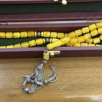 كهرب بولون حر طبيعي ماخذ لون انتيك الوزن 39 غرام صافي كركوشه فضة مسباح...