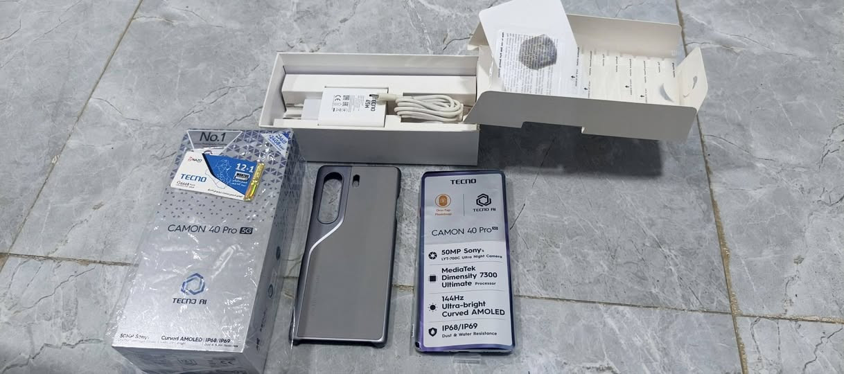 سلام عليكم
TECNO CAMON 40 Pro 5G بعده جديد 
كامل ملحقات ونظيف الجهاز وكلشي ما بي ولا طخه 
ذاكره 256 عشوائية 12+12 
السعر 345


**إذا كنت صاحب هذا الإعلان وتريد حذفه لأي سبب، رجاءا أرسل رسالة إلى الدعم الفني**