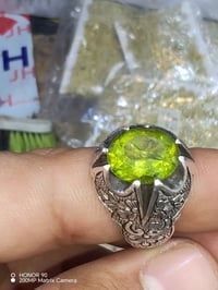 ورحمة الله تحفة من حجر الزبرجد لاصلي ولون مميز كلش وصياغة عيار 950 صيا...