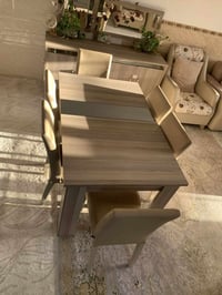 ترابيزة سفرة ٦ نفر • ترابيزة تلفزيون • طقم ٣ قطع