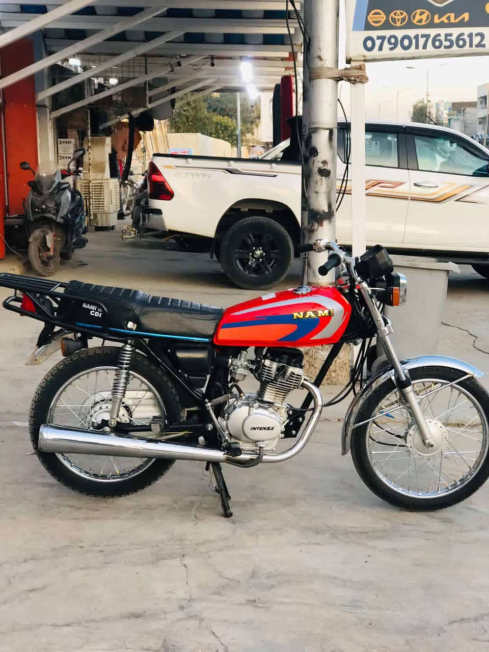 السلام عليكم شباب دراجه نامه شلامجه تعمير ومكينه انتنس للبيع الدراجه حلوه وكاعده  أحله من الصوره مكان ديالئ بعقوبه تحرير الاستفسار ‏‪***********‬‏
