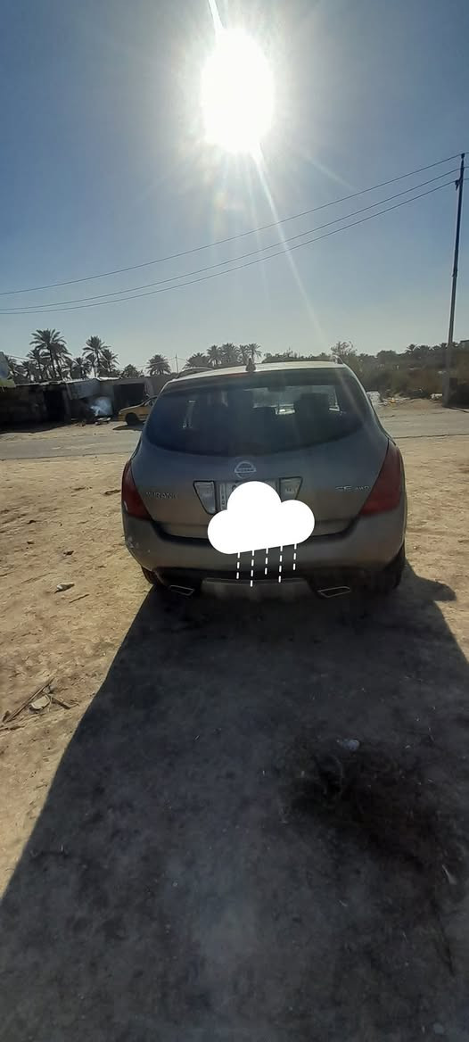 سياره نيسان مورانو مديل ٢٠٠٥ وارد امريكي مكفول من الكلبه والكص والعيب الشرعي مصبوغه عام لجماليه مكينه وكير كامري رقم بغداد 
مواصفات 
فتحه بالقماره 
محرك ٤ سلندر ٢٠٠٠
ويل كب 
منضومة زنون 
بلاجكتورات زنون 
تدفئه، تبريد 
شاشة تاب 
كشناة جلد 
تدفئه كشنات 
ماشيه ١٩٦
السياره جاهزه
السعر45 
***********
