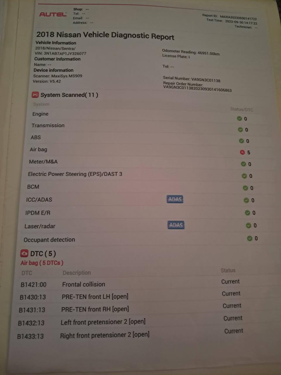 سلام عليكم شباب نيسان سنترا 2018 كير محرك  صدر تبريد خير من الله تاير بطاريه كله شغال وكله كبال العين رقم الشاصي والسونار ماشيه 108 ميل هم صور كبالك السعر ٩٥ مكاني الدوره هور رجب *********** السعر 95
