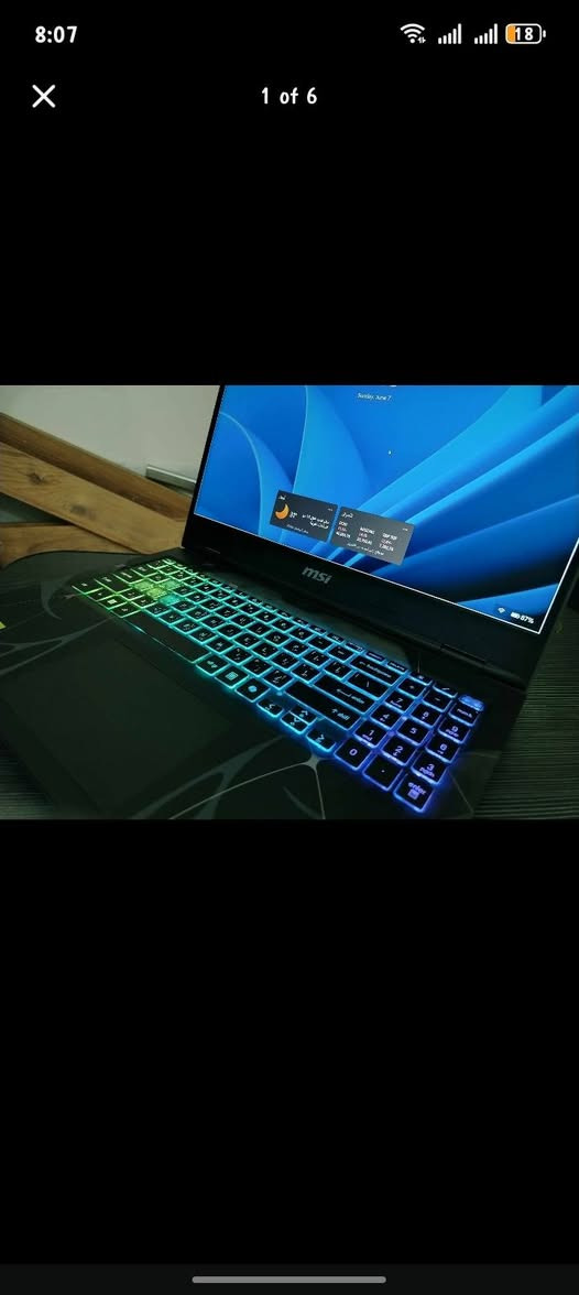 السلام عليكم للبيع لابتوب استخدام قليل
للبيع لابتوب msi cyborg
16 ram gb
core intel 7
5050 rtx
15 inch
ضمان 1 سنة
السعر 1 مليون 650 الف

للتواصل ***********
