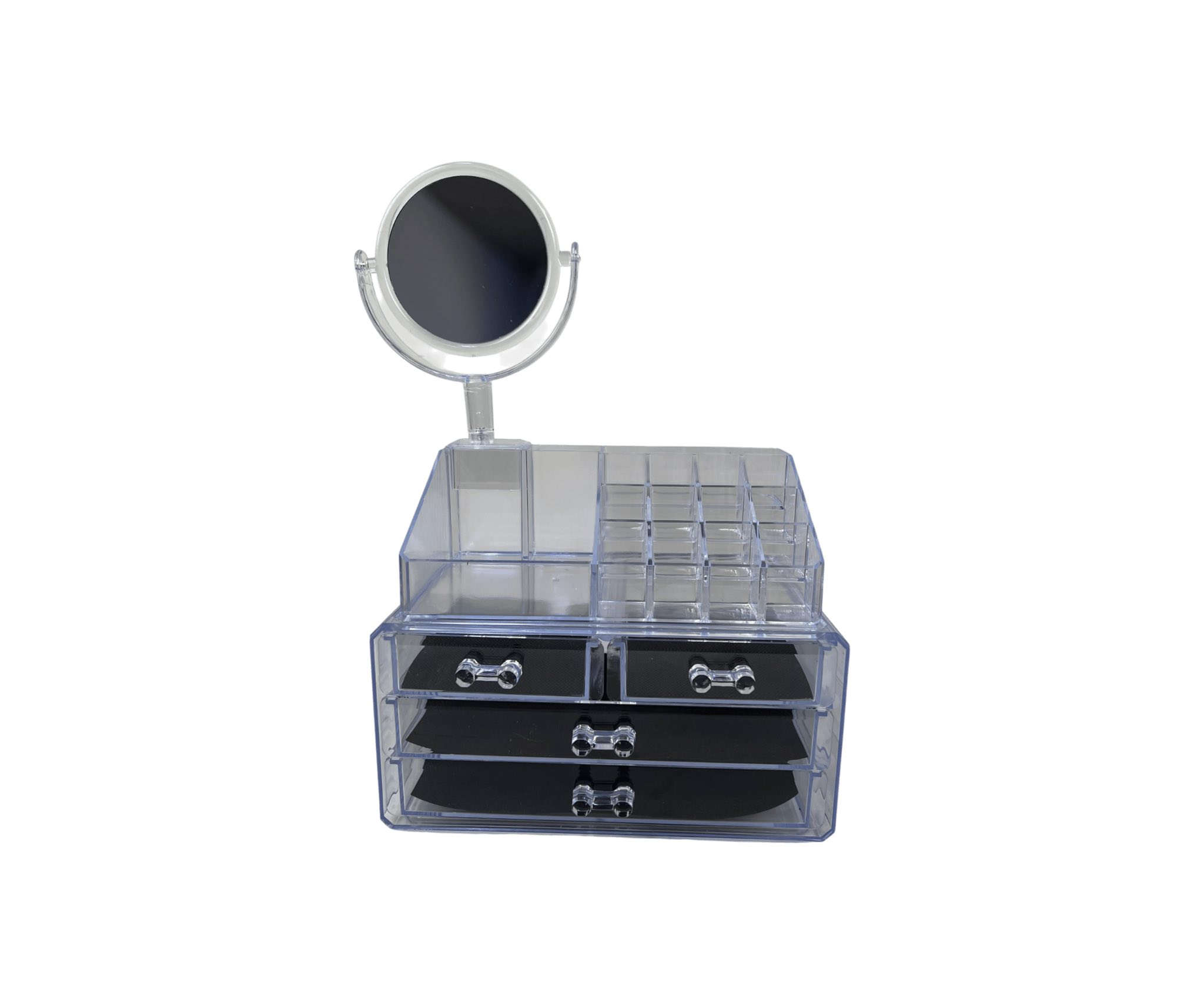 💄✨ حافظي على مكياجك مرتب ومنظم مع حافظة المكياج الشفافة المميزة.

🪞 مزودة بمرآة دوارة تساعدك في وضع المكياج بكل سهولة.

📦 4 أدراج واسعة + تقسيم علوي لحفظ الفرش وأحمر الشفاه والإكسسوارات.

👌 تصميم شفاف أنيق يضيف لمسة جمالية لغرفتك.

💍 مثالية للاستخدام اليومي أو كهدية فاخرة لمحبات التجميل.

🧼 سهلة التنظيف وخفيفة الوزن، تعيش معك لفترة طويلة.

🎁 الحل العملي لترتيب أدواتك في مكان واحد وبأسلوب أنيق.

حافظة مكياج مع مرآة

الاستخدامات:

تنظيم أدوات التجميل والمكياج بشكل أنيق ومرتب.

مثالية لحفظ أحمر الشفاه، الفرش، كريمات الأساس، مستحضرات العناية بالبشرة، والمجوهرات الصغيرة.

المرآة الدائرية تساعد على تسهيل عملية المكياج اليومية بدقة ووضوح.

تصلح للاستخدام في غرف النوم، صالونات التجميل، أو على طاولة المكتب كمنظّم عملي.

المميزات:

تصميم شفاف عصري يتيح رؤية المحتويات بسهولة.

مزودة بـ 4 أدراج واسعة لحفظ أدوات المكياج والإكسسوارات.

الجزء العلوي يحتوي على أقسام متعددة لتخزين الفرش وأحمر الشفاه والأدوات الصغيرة.

مرآة دوّارة عملية لتسهيل وضع المكياج.

مقابض كريستالية صغيرة أنيقة لسهولة السحب والإغلاق.

مصنوعة من بلاستيك أكريليك متين وخفيف الوزن.

محتويات الصندوق:

حافظة مكياج بأربعة أدراج مع تقسيم علوي.

مرآة دائرية قابلة للدوران.

ملاحظات:

أبعاد الغلاف: 23 × 19 × 16 سم.

سهلة التنظيف بقطعة قماش مبللة.

مناسبة للاستخدام الشخصي أو كهدية أنيقة لمحبات المكياج.

السعر 15,000


**إذا كنت صاحب هذا الإعلان وتريد حذفه لأي سبب، رجاءا أرسل رسالة إلى الدعم الفني**