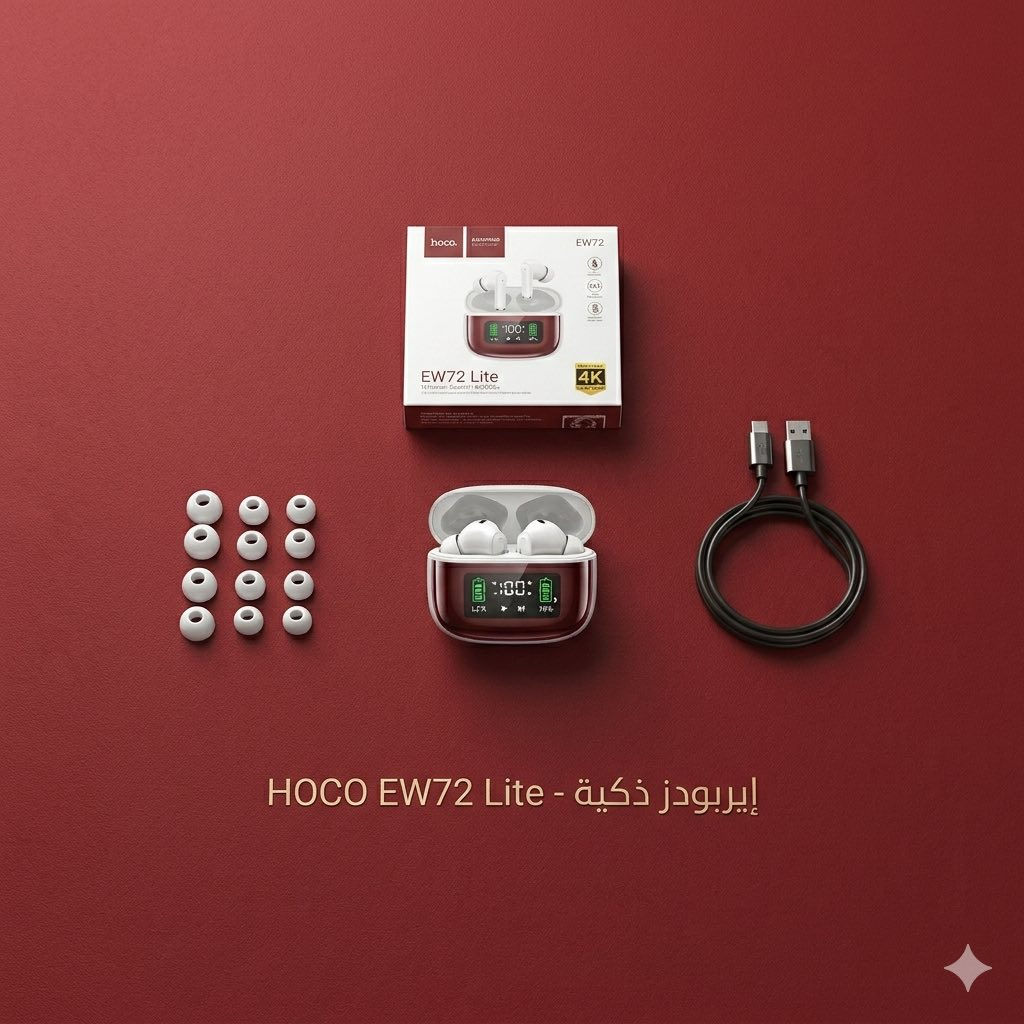 🎧🔥 وصلت سماعة HOCO EW72 Lite بشاشة لمس  

إذا تريد سماعة شكلها فخم وصوتها نقي وسعرها مناسب  
هاي السماعة بيها ميزات حلوة 👇

✔️ شاشة لمس ملونة على علبة الشحن  
✔️ استقبال المكالمات بوضوح  
✔️ التحكم بالموسيقى بسهولة  
✔️ عرض نسبة البطارية  
✔️ اتصال سريع وثابت  
✔️ متوافقة مع Android و iPhone

🎁 داخل العلبة:  
سماعة + علبة شحن بشاشة + كيبل شحن

💰 السعر: 22,000 دينار فقط

🚚 توصيل إلى جميع المحافظات  

📩 للطلب راسل الصفحة

#العراق #بغداد #ايربود #سماعات #سماعات_بلوتوث #الكترونيات #عروض #توصيل_لكل_المحافظات #سوق_العراق #EW72Lite


**إذا كنت صاحب هذا الإعلان وتريد حذفه لأي سبب، رجاءا أرسل رسالة إلى الدعم الفني**