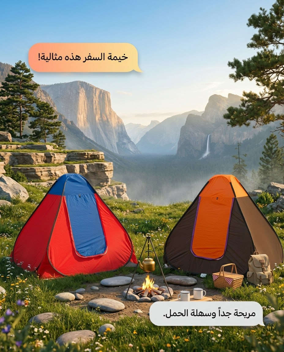 خيمة تخييم سريعة الفتح - خفيفة، عملية، وجاهزة لأي مغامرة تحميك من الشمس والرياح وتركب خلال ثوان بدون تعقيد يوجد توصيل كافة محافظات العراق 📦🚛 للحجز والاستفسار راسل الصفحة 📞*********** 📞***********
