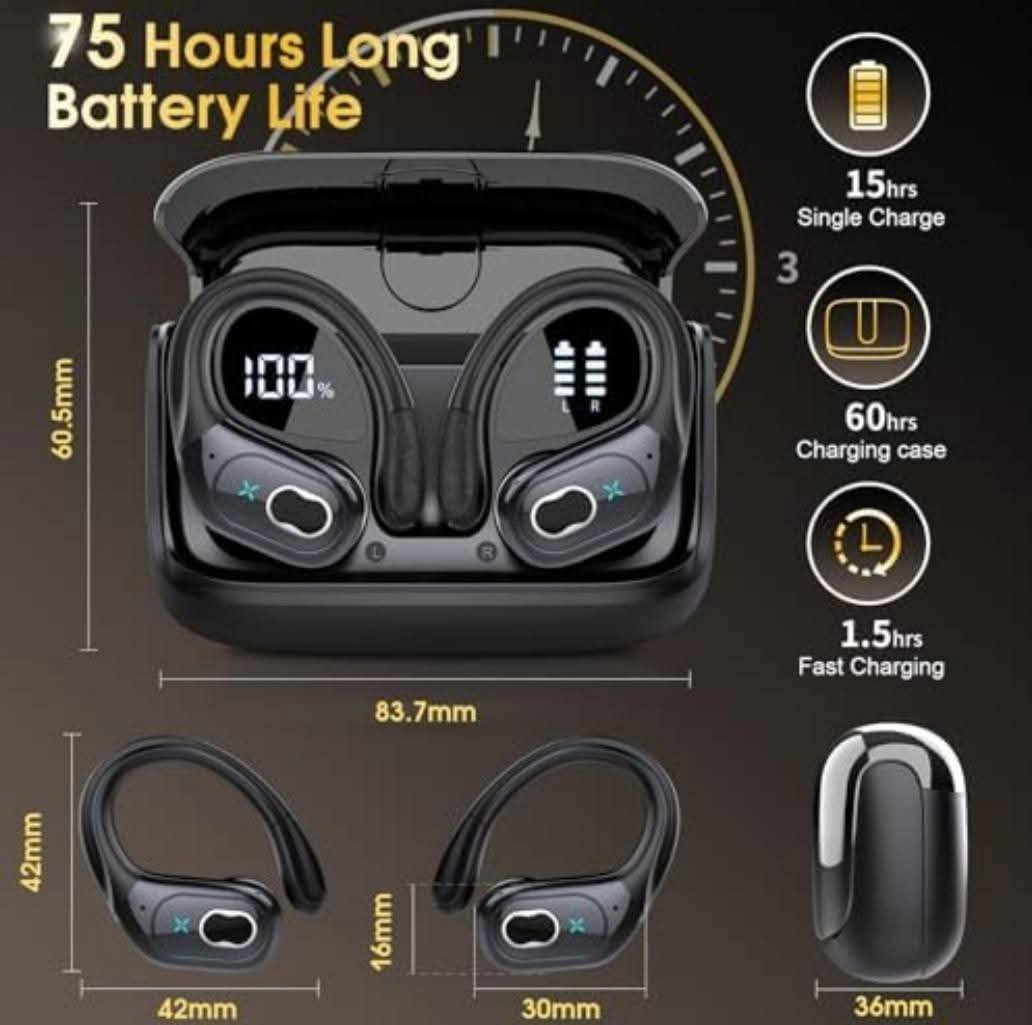 سماعة رياضية صوت محيطي عزل صوت وضوضاء  ممتاز صوت جدآ عالي ونقي تعمل باللمس  عمر بطارية يدوم 75 ساعة للشحنة الواحدة مع الحافظة نسخة بلوتوث حديثة ومستقرة 5.3  .   مناسبة جدآ للجم  وكل أنواع الرياضة حلقة   لاتسقط من الأذن .  سريعة الربط على الهاتف الآيفون والأندرويد  والحاسبة والآيباد وكل الأجهزة .


**إذا كنت صاحب هذا الإعلان وتريد حذفه لأي سبب، رجاءا أرسل رسالة إلى الدعم الفني**