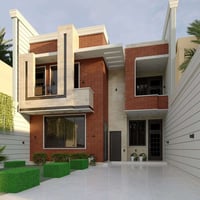 واجهة منزل ١٢.٥ متر في بغداد من تصميمي  المهندس عمر العاني  لطلب التصا...
