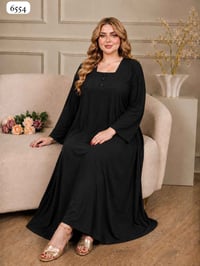 دشداشة تركي • سواد فاحم • ٣XL-٦XL
