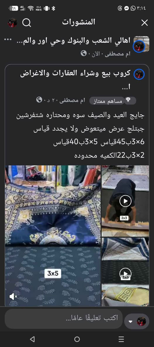 موكيت بقياسات مختلفه عرض خاص وكميه محدوده قياس 6×3ب45قياس 5×3ب40قياس 2×3ب22متوفر توصيل لجميع المحافظات بغداد, العراق


**إذا كنت صاحب هذا الإعلان وتريد حذفه لأي سبب، رجاءا أرسل رسالة إلى الدعم الفني**