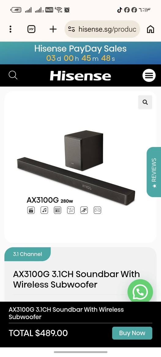 السلام عليكم ورحمة الله وبركاته
اللهم صل على سيدنا محمد وعلى آل محمد
متوفر ساوند بار ٣ قطع هاينسس
الأسعار واتساب ***********
