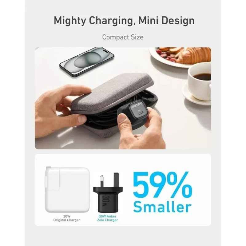 راس شاحن Anker Zolo 30W 1C. 

 وهو شاحن جداري صغير الحجم بتقنية GaN II. 
يأتي بمنفذ USB-C بقوة شحن قصوى تبلغ 30 واط.
تُستخدم تقنية GaN II لتوفير شحن سريع وآمن في تصميم مدمج.
يمكن استخدامه لشحن الهواتف الذكية والأجهزة اللوحية وأجهزة الكمبيوتر المحمولة الصغيرة.

ضمان لمدة سنة من عين الفهد بغداد, العراق


**إذا كنت صاحب هذا الإعلان وتريد حذفه لأي سبب، رجاءا أرسل رسالة إلى الدعم الفني**