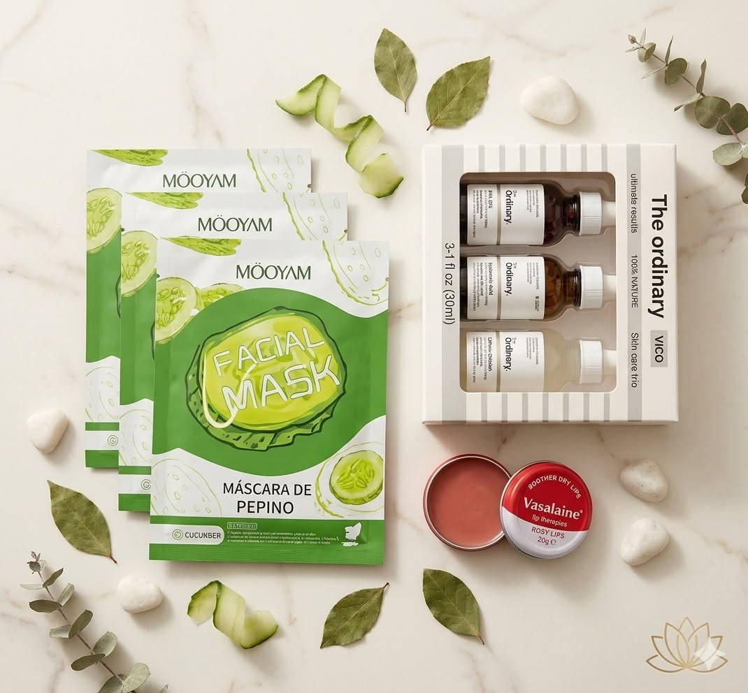 🌿 عناية متكاملة.. لجمالٍ ينبض بالحيوية 🌿
لأن بشرتكِ تستحق أفضل دلال، جمعنا لكِ في هذه المجموعة كل ما تحتاجه لتستعيد نضارتها، إشراقها، ونعومتها الفائقة في خطوات بسيطة ومنظمة:
مجموعة سيرومات The Ordinary: الثلاثي المثالي لتغذية البشرة، علاج العيوب، وتجديد الخلايا لتنعمي ببشرة صافية ومشدودة.
ماسك الخيار المنعش من MÓOYAM: لمسة ترطيب عميقة وتهدئة فورية للبشرة المتعبة، تمنحكِ إحساساً بالانتعاش والراحة طوال اليوم.
مرطب الشفاه Vasalaine Rosy Lips: لمسة وردية ناعمة مع ترطيب مكثف يحمي شفتيكِ من الجفاف ويمنحهما مظهراً حيوياً وجذاباً

#r


**إذا كنت صاحب هذا الإعلان وتريد حذفه لأي سبب، رجاءا أرسل رسالة إلى الدعم الفني**