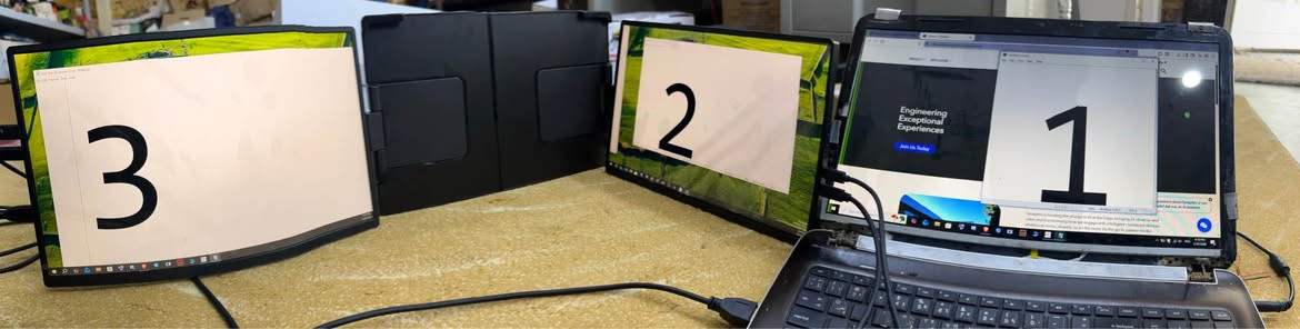 کوردی- عربي
🖥️ دەبڵ شاشەی لای ڕاست و چەپ بۆ لاپتۆپ (UPERFECT 14" 2K)
لاپتۆپەکەت بکە بە ٣ شاشە و ڕووبەری کارکردنت گەورەتر بکە! کواڵێتی ناوازەی 2K، زۆر پاک و نوێ لەناو کارتۆندا.
📦 ٥ کێبڵی ئەسڵی لەگەڵدایە:
 2 کێبڵی Type-C بۆ Type-C
 2 کێبڵی Mini HDMI بۆ HDMI
 1 کێبڵی USB بۆ Type-C
💰 نرخ: ١٨٥ هەزار 
🚚 گەیاندن هەیە، بۆ داواکردن نامە بنێرە.

🖥️ شاشتين إضافيتين (يمين ويسار) للابتوپ (UPERFECT 14" 2K)
حوّل لابتوبك إلى ٣ شاشات وزيد مساحة عملك وإنتاجيتك! شاشات بدقة 2K الخارقة، نظيفة جداً وبحالة ممتازة داخل الكرتونة.
📦 يأتي معها ٥ كابلات أصلية متكاملة:
 2 كابل Type-C إلى Type-C
 2 كابل Mini HDMI إلى HDMI
 1 كابل USB إلى Type-C
💰 السعر: ١٨٥ ألف دخان, السليمانية


**إذا كنت صاحب هذا الإعلان وتريد حذفه لأي سبب، رجاءا أرسل رسالة إلى الدعم الفني**