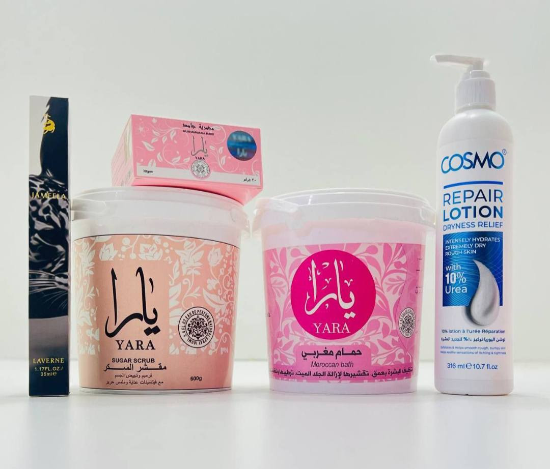 ✨ منتجات Yara للعناية بالجسم 😌💗
من #Flora_Store
5 قطع  : 
حمام مغربي أصلي: يوحد لون البشرة ويعالج التصبغات، والعطر فواح 🔥
مقشر السكر: يزيل الجلد الميت، ينعم البشرة وينظف المسام، والعطر يدوم 24 ساعة 🥹
لوشن كوزمو 316مل : يرطب الجسم واليدين، يترك البشرة ناعمة ومشرقة ويقلل الجلد الميت رائحة تدوم طويلًا ✨
مخمريّة جامدة: بعد الاستحمام، للشعر والجسم عطر يدوم 24 ساعة 💗
عطر قلم جورجينا : عطر فواح وخفيف، يناسب الحقيبة. 
سعـر الـعّـرض /  ١٩ 
التـوصيل لـبغداد ٤ ومحافظـات ٦


**إذا كنت صاحب هذا الإعلان وتريد حذفه لأي سبب، رجاءا أرسل رسالة إلى الدعم الفني**