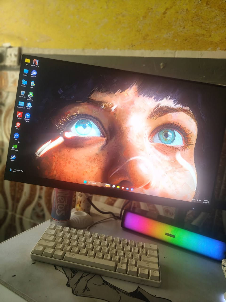 تجميعة وياها شاشة وملحقات للبيع
شاشة من AOC 
حجم24
1920 X 1080 FHD
البنل ips
 ms 0.5
تدعم G-SYNC
نظيفة استعمالها ٣ اشهر ورقة الضمان والكارتونة موجودة وكافة ملحقاتها
السعر 170 الف
متوفر الها توصيل داخل بغداد او تجيني للبيت 

التجميعة
CPU: CORE I5-12400F
MB: MSI PRO H610-G DDR4
GPU: NVIDIA GEFORCE RTX 3060 12GB OC GALAX
MEMORY: 2×8 16GB 3200 T-FORCE DDR4
STORAGE: 1TB M.2 NVME SSD LEXAR 620
PSU: DEEPCOOL 650 WATT
الآرجيبيات مال الفانات والكيس بيهن خلل من الهاب ماعرف اسوي+ الكيس ناقصة جامة
السعر 800 الف
متوفر الها توصيل داخل بغداد أو تجيني للبيت

ماوس اتاك شارك x11
كامل ملحقاته ٢٥ الف

كيبورد من zxt نضيف
كامل ملحقاته ٣٥ الف

سبيكر kisonli
استعمال شهر ١٥ الف
الملحقات متوفر الهن توصيل لكافة المحافظات
 متواجد فقط واتساب
***********
