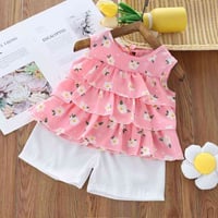 طقم بناتي • ١-٥ سنوات • قماش ناعم