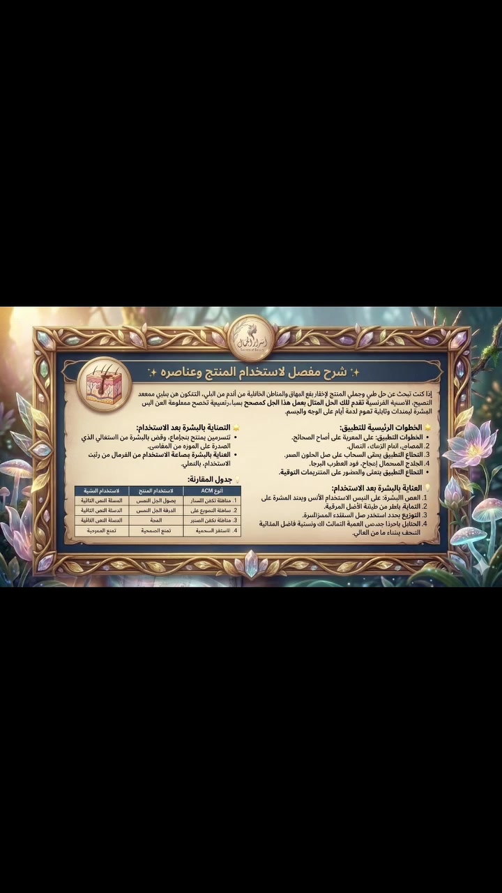 ------------------------------
## ✨ استعد تناسق بشرتك وثقتك مع جل VITICOLOR من ACM الفرنسية! ✨
إذا كنت تبحث عن حل طبي وتجميلي مبتكر لإخفاء بقع البهاق والمناطق الخالية من التصبغ، فإن مختبرات ACM الفرنسية تقدم لك الحل المثالي. يعمل هذا الجل كمصحح ذكي للون البشرة، ليمنحك تغطية طبيعية وثابتة تدوم لعدة أيام على الوجه والجسم.
------------------------------
## 🌟 أبرز مميزات وفوائد المنتج:

* تلوين فوري ودقيق: يحتوي الجل على أصباغ تلوين تظهر فوراً عند تطبيقه، مما يساعدك على رؤية وتحديد المنطقة المصابة بدقة أثناء التوزيع.
* ثبات ممتد (من 3 إلى 5 أيام): يعتمد على مركبات تصبغ آمنة تتفاعل مع طبقة الجلد السطحية لتمنحها لوناً ثابتاً يقاوم الماء والغسيل، فلا تحتاج لتطبيقه يومياً.
* نتائج طبيعية وتدريجية: يندمج بشكل ممتاز مع لون الجلد المحيط، مما يخفي الفروق اللونية تدريجياً لتبدو البشرة موحدة تماماً.
* أمان طبي عالي: تركيبة خالية من العطور، تم اختبارها طبياً لتناسب البشرة الحساسة، ويمكن استخدامها بأمان بالتزامن مع العلاجات الضوئية أو الطبية للبهاق.

------------------------------
## 💡 الطريقة الصحيحة للاستخدام لضمان أفضل نتيجة:

   1. نظافة البشرة: تأكد من أن المنطقة المراد تلوينها نظيفة وجافة تماماً قبل البدء.
   2. التوزيع بدقة: استخدم الفرشاة المرفقة مع العلبة، ضع الجل في منتصف البقعة ثم وزعه بلطف نحو الأطراف لضمان عدم وجود فوارق واضحة مع الجلد السليم.
   3. الانتظار: اترك الجل ليجف تماماً قبل ارتداء الملابس لتجنب التلطيخ.
   4. الوصول للدرجة المطلوبة: يظهر اللون النهائي الثابت بعد بضع ساعات. إذا كان اللون فاتحاً، يمكنك وضع طبقة ثانية في اليوم التالي لتغميق الدرجة.
   5. الحفاظ على المظهر: بمجرد الوصول للون المطابق لبشرتك، يكفي تطبيق الجل من مرة إلى مرتين أسبوعياً للحفاظ على النتيجة.

 #عناية_بالبشرة #سيروم_النضارة #بشرة_مشرقةجمال_العرب #مكياج_ناعم #بنات_بغداد #الرياض_الآن


**إذا كنت صاحب هذا الإعلان وتريد حذفه لأي سبب، رجاءا أرسل رسالة إلى الدعم الفني**