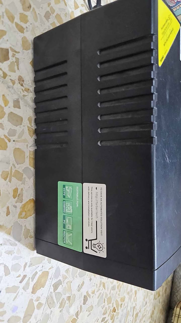 Ups Farber 1500 va
لاين انتركتف
نظيف جدا
يحتاج تبديل بطاريات لان جان مخزون ووگفت بطارياته بغداد, العراق


**إذا كنت صاحب هذا الإعلان وتريد حذفه لأي سبب، رجاءا أرسل رسالة إلى الدعم الفني**