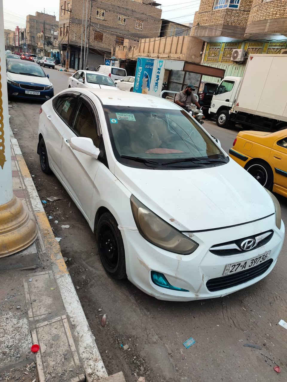 اكسنت
مديل 2014
خليجي 
محرك 1600
بيها جاملغ والدوسه امضح بل سونار 
تبريد شغال 
مكان سياره ناصريه مركز 
سنويه بسمي ثاني يوم مداور 
85 وبيها مجال 
***********
