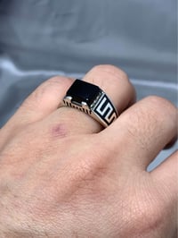 خاتم • عقيق أسود • فضة ٩٢٥