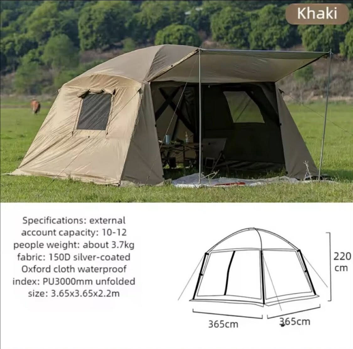 السلام عليكم للبيع خيمة ماركة موكي MOQI عبارة عن خيمتين ناموسية وتجي فوكاها خيمة ثانية تتركب فول الناموسية للاجواء الباردة تحتوي على شباك عدد ٢ وابواب عدد ٢ وتغلق بشكل كامل قماش ووتر بروف ضد الماء 
الخيمة بدون ارضية 
قياسها ٣ متر و ٦٥ سانتمتر مربعة وارتفاعها ٢ متر و ٢٠ سانتمتر 
تواصل خاص او *********** واتساب 
توصيل متوفر
