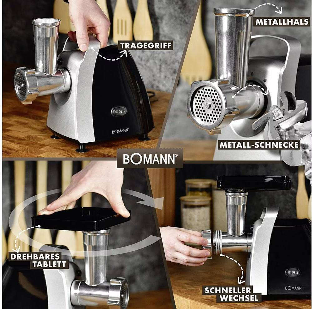 مفرامة لحم كهربائية من شركة بومان (Bomann)، وتحديداً موديل FW 6067 CB. 
القوة: تعمل بمحرك قوي يصل إلى 1000 واط كحد أقصى. 
المميزات: تحتوي على خاصية التشغيل العكسي لتجنب انحشار الطعام. 
الملحقات: تأتي مع 3 أقراص معدنية للفرم بأحجام مختلفة (ناعمة، متوسطة، خشنة) بالإضافة إلى ملحقات للكبة والسجق. 

سعر المنتج 70 الف دينار فقط.


**إذا كنت صاحب هذا الإعلان وتريد حذفه لأي سبب، رجاءا أرسل رسالة إلى الدعم الفني**