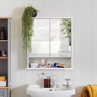 رف مغسله • مرايا كبيره • خشب قوي