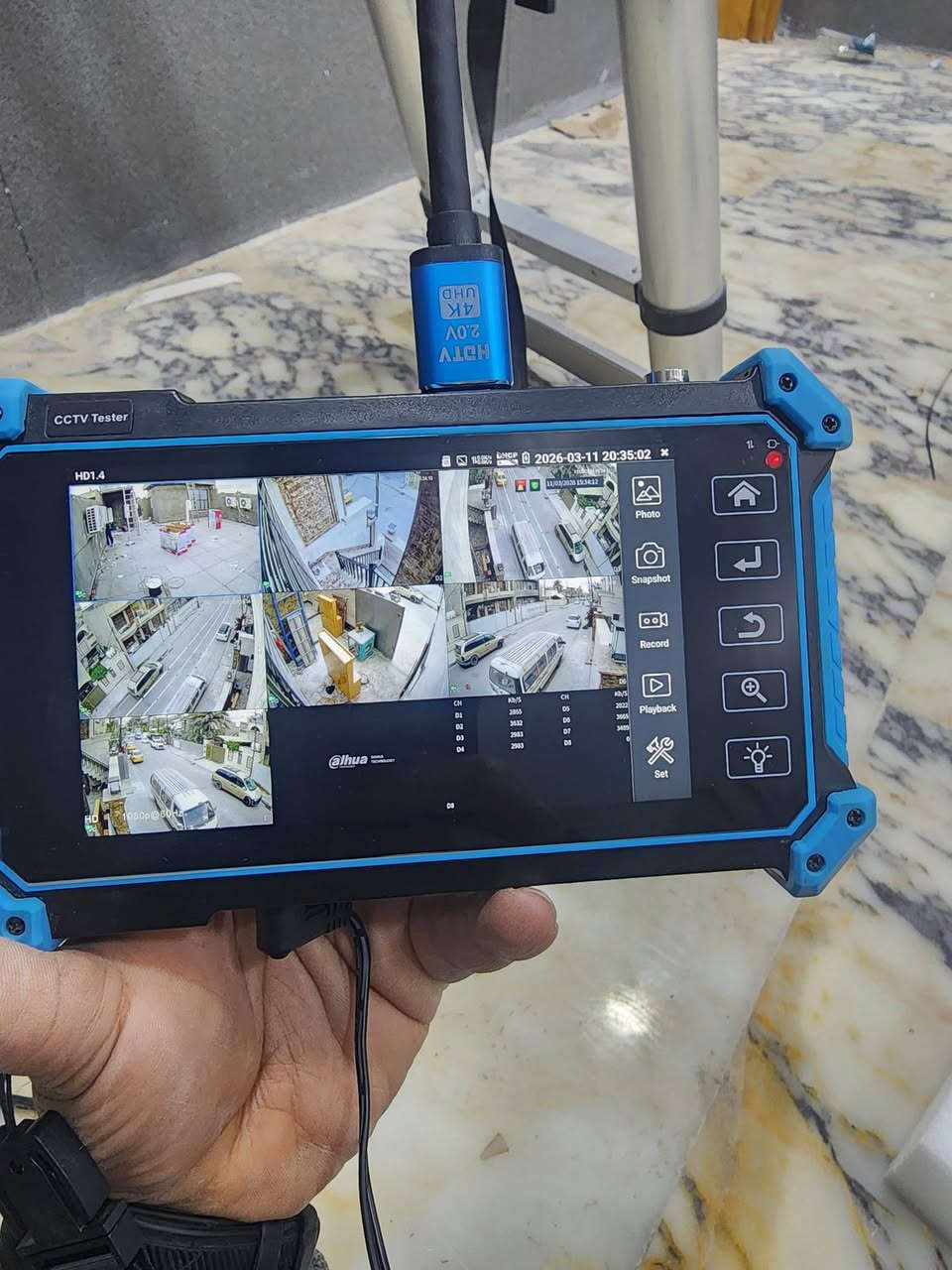 تم تنصيب ٧ كامرات دهوى نضام  ip 
دقة 4mp 
ليلي نهاري ملون صورة وصوت 
مع راك و وعرض الصورة في مكانين مختلفين 
مع ستاندات وتصحيح اماكن بعض الكامرات 
مع ربط المنضومه على الانترنيت 
..........
بيع تنصيب وصيانة كامرات المراقبه وملحقاتها 
ستلايت مركزي 
شبكات ومنضومات انترنيت داخليه 
بدالات داخليه 
اقفال كيلون  سمارت 
منضومات صوتيه سقفيه وجداريه 
***********
