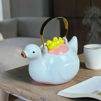 قوري شاي • ٣ بطات • مقبض ذهبي