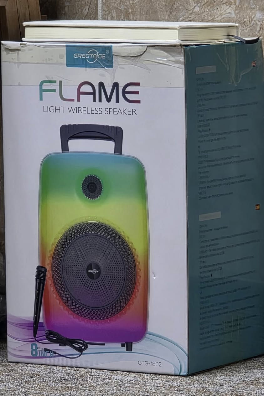 مكبر الصوت اللاسلكي GTS- Greatnice
 1802
حجم مكبر الصوت 8 بوصات
 يتميز بإضاءة RGB ديناميكية.
يدعم تقنية البلوتوث، وراديو FM، وبطاقات SD،
.USB
 يأتي مع ميكروفون سلكي،
سعة البطارية 1500 مللي أمبير
سعر : 70 الف
موبايل : ***********
