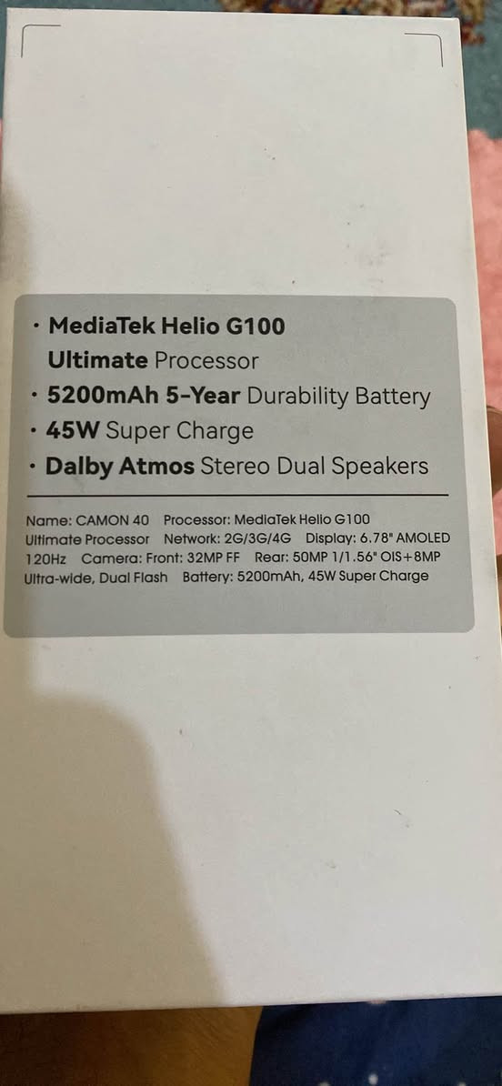 جهاز اصلي وجديد  وضمان جديد وكامل الغراض ومواصفاته معروفة عند الكل من ذاكرة الجهاز ٢٥٦ ذاكرة داخلية ١٦ سعة البطارية ٥٢٠٠ شحن سريع٤٥ واط معالج قوي وسريع ومعروف نوع mediatek helio g100 والشاشة ١٢٠ هيرتز نوع امولد

السعر :   ٢٤٠  الف بي مجال شي بسيط للشراي فقط
متوفر على الماسنجر او الواتس اب او الاتصال *********** بغداد, العراق
