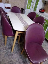 تخم تركي 8 مقاعد اخو الجديد ميز طعام زان مرمر كراسي جلد 6 اخو الجديد ط...