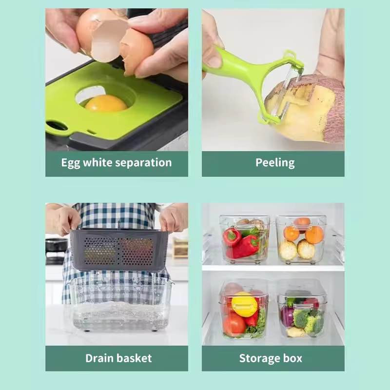 توصيل 🚚 مجاني 🆓 لجميع المحافظات 🔥

قطّاعة وخلاط خضار وفواكه متعددة الوظائف 22 قطعة – Veggie Slicer

• مجموعة تقطيع خضار وفواكه متعددة الاستخدامات تضم 22 قطعة لتسهيل التحضير اليومي في المطبخ.

• تحتوي على 7 شفرات تقطيع بأحجام مختلفة لعمل مكعبات بأبعاد متعددة.

• تشمل مبشرات (4 مم و3 مم) ومبشرة ناعمة، مع شفرات تقطيع مستقيم ومموج لتحضير شرائح متنوعة.

• مزودة بسلة تصريف لتسهيل التنظيف والتخزين بعد الاستخدام.

• تتضمن أدوات مساعدة مثل مقشرة، واقي يد، فاصل بيض، فرشاة تنظيف، وأداة تثبيت (Claw).

• مصممة للعمل ضمن درجة حرارة استخدام للحاوية الشفافة من ‎-22° إلى ‎140°F (من ‎-30° إلى ‎60°C).

• النوع: قطّاعة ومقطّع خضار وفواكه يدوي
• عدد القطع: 22 قطعة
• شفرات التقطيع (مكعبات):
 • 6×36 مم
 • 18×18 مم
 • 18×36 مم
 • 12×12 مم
• مبشرة خشنة: 4 مم
• مبشرة ناعمة: 3 مم
• شفرات تقطيع شرائح: 1.0 مم و1.5 مم
• مدى حرارة استخدام الحاوية: ‎-22° إلى ‎140°F (‎-30° إلى ‎60°C)
• صنع في الصين
• رقم الموديل: JD-3112

محتويات العلبة:
• 7 شفرات تقطيع (Dicing Blades)
• مبشرة 4 مم
• مبشرة 3 مم
• شفرة تقطيع مموج (Wavy Slicer)
• مبشرة ناعمة (Grinder)
• 2 شفرات تقطيع شرائح (1.0 مم و1.5 مم)
• مقشرة
• واقي يد
• فاصل بيض
• سلة تصريف
• فرشاة تنظيف
• أداة تثبيت (Claw)
• حاوية شفافة مع غطاء قطّاعة الصويرة, واسط


**إذا كنت صاحب هذا الإعلان وتريد حذفه لأي سبب، رجاءا أرسل رسالة إلى الدعم الفني**