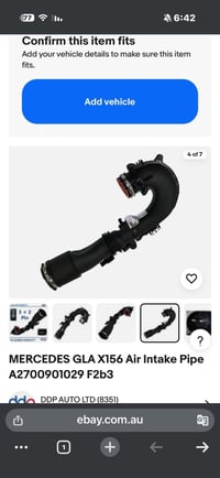 خرطوم ادخال هواء • مرسيدس بنز • فئات A/B/CLA/GLA