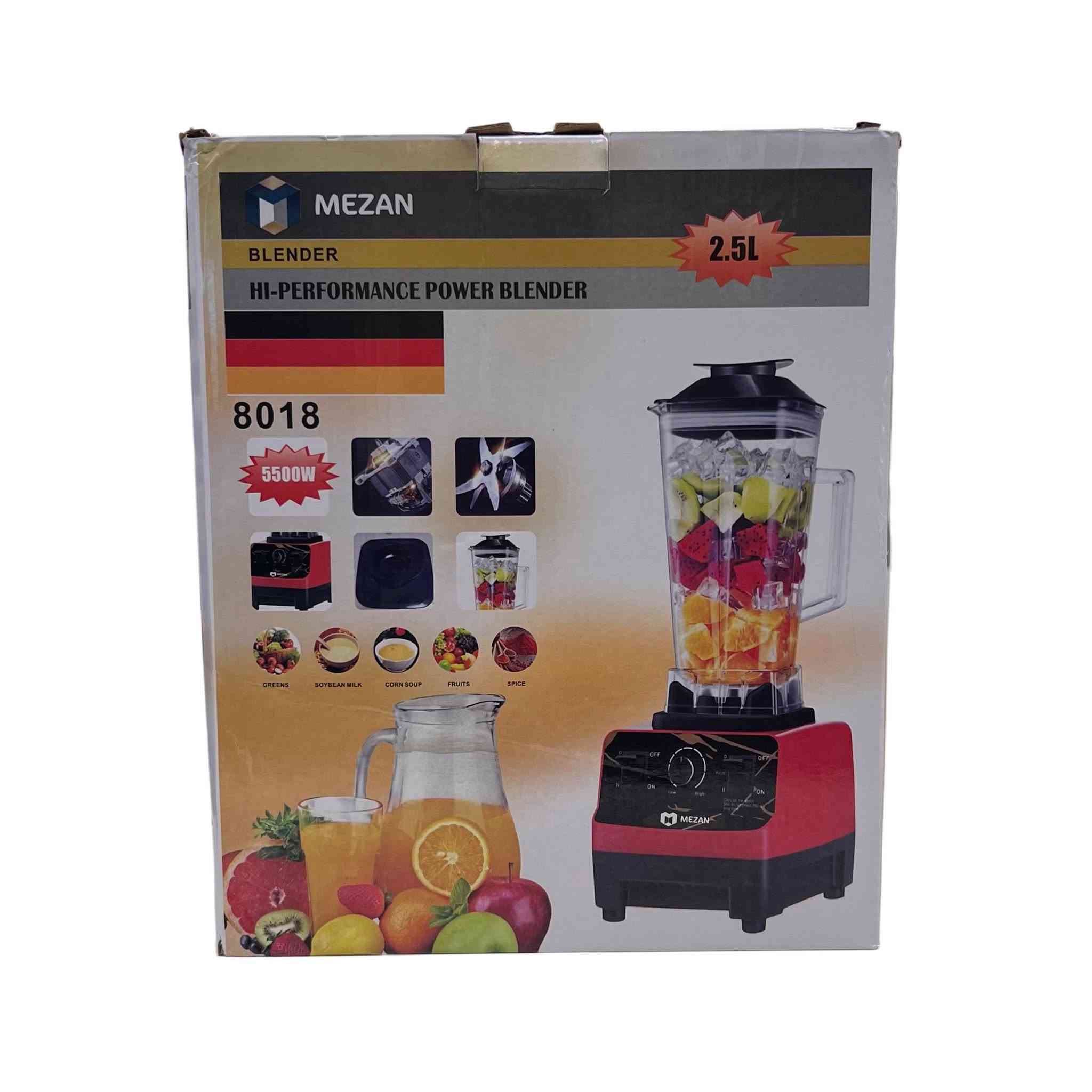 خلاط ميزان (MEZAN) عالي الأداء بقوة 5500 واط وسعة 2.5 لتر

يعتبر خلاط ميزان (MEZAN) المساعد المثالي في مطبخكِ، حيث يجمع بين القوة العالية والسعة الكبيرة لتحضير العصائر والوجبات السريعة بكفاءة واحترافية.

• قوة جبارة 5500 واط: محرك قوي جداً مصمم لخلط أصعب المكونات وسحق الثلج بسهولة تامة.

• سعة عائلية ضخمة: إبريق بسعة 2.5 لتر يكفي لتحضير كميات كبيرة من العصير أو الشوربة في وقت واحد.

• تعدد الاستخدامات: مخصص لتحضير العصائر الطازجة، سحق الثلج (Ice Cream)، طحن الحبوب وصنع حليب الصويا، وتحضير الشوربات (Doup).

• نظام شفرات متطور: شفرات حادة من الفولاذ المقاوم للصدأ تضمن خلطاً متجانساً وناعماً لجميع المكونات.

• تحكم كامل بالسرعة: يحتوي على مفتاح تحكم بالسرعات مع خاصية التشغيل النبضي (Pulse) للتحكم في قوام الخلط

• الموديل: 8018.
• الطاقة الاستهلاكية: 5500 واط.
• سعة الإبريق: 2.5 لتر.
• الجهد الكهربائي: 220-240 فولت.
• التردد: 50-60 هرتز.

محتويات العلبة:
• قاعدة المحرك الرئيسية (5500 واط).
• إبريق خلط شفاف سعة 2.5 لتر.
• غطاء الإبريق العلوي.
• أداة دفع المكونات اليدوية.

السعر القطعة الواحدة :20000د.ع 
التوصيل جميع محافظات العراق ./


**إذا كنت صاحب هذا الإعلان وتريد حذفه لأي سبب، رجاءا أرسل رسالة إلى الدعم الفني**