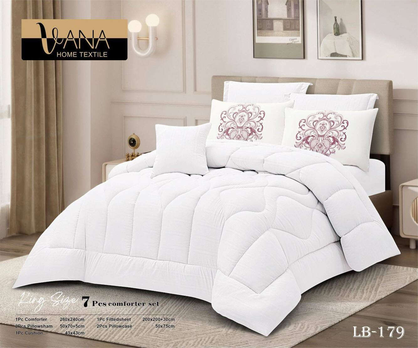 ⚜️عروضنا مع داڤانا للمفروشات
  
لحاف صيفي نفرين ابيض 7 قطع

السعر : 60 ألف فقط 💫💫💫

✨ طقم لحاف فاخر من ماركة VANA Home Textile ✨

إذا تحب البساطة والأناقة بنفس الوقت، هذا الطقم الأبيض الراقي راح يعطي لغرفتك لمسة فخامة وهدوء 🤍

🔹 المواصفات:
 • طقم كامل 7 قطع
 • لحاف كبير بحجم King Size
 • قماش ناعم ومريح للنوم
 • تصميم أبيض أنيق مع تطريز راقي على الوسائد
 • مناسب لغرف النوم العصرية والكلاسيك

📦 محتويات الطقم:
 • 1 لحاف: 260×240 سم
 • 1 شرشف مطاطي: 200×200 + 30 سم
 • 2 كيس مخدة: 50×75 سم
 • 2 وسادة ديكور: 50×70 + 5 سم
 • 1 مخدة ديكور: 43×43 سم

💤 راحة وأناقة في نفس الوقت… خيار مثالي لتجديد غرفة النوم.

#مفروشات #ديكور_المنزل #اثاث_منزلي #اناقة_البيت #ديكور_راقي تصميم_داخلي افكار_ديكور اثاث_راقي بيت_الاحلام تجهيز_المنزل
مفروشات_العراق اثاث_عراقي عروض_العراق ديكور_عراقي كربلاء النجف بغداد الحلة البصرة السماوة الناصرية
توصيل_مجاني عروض_خاصة خصومات افتح_بيتك_بذوق البيت_الراقي الراحة_تبدأ_من_البيت ستايلك_يبدأ_من_البيت


**إذا كنت صاحب هذا الإعلان وتريد حذفه لأي سبب، رجاءا أرسل رسالة إلى الدعم الفني**