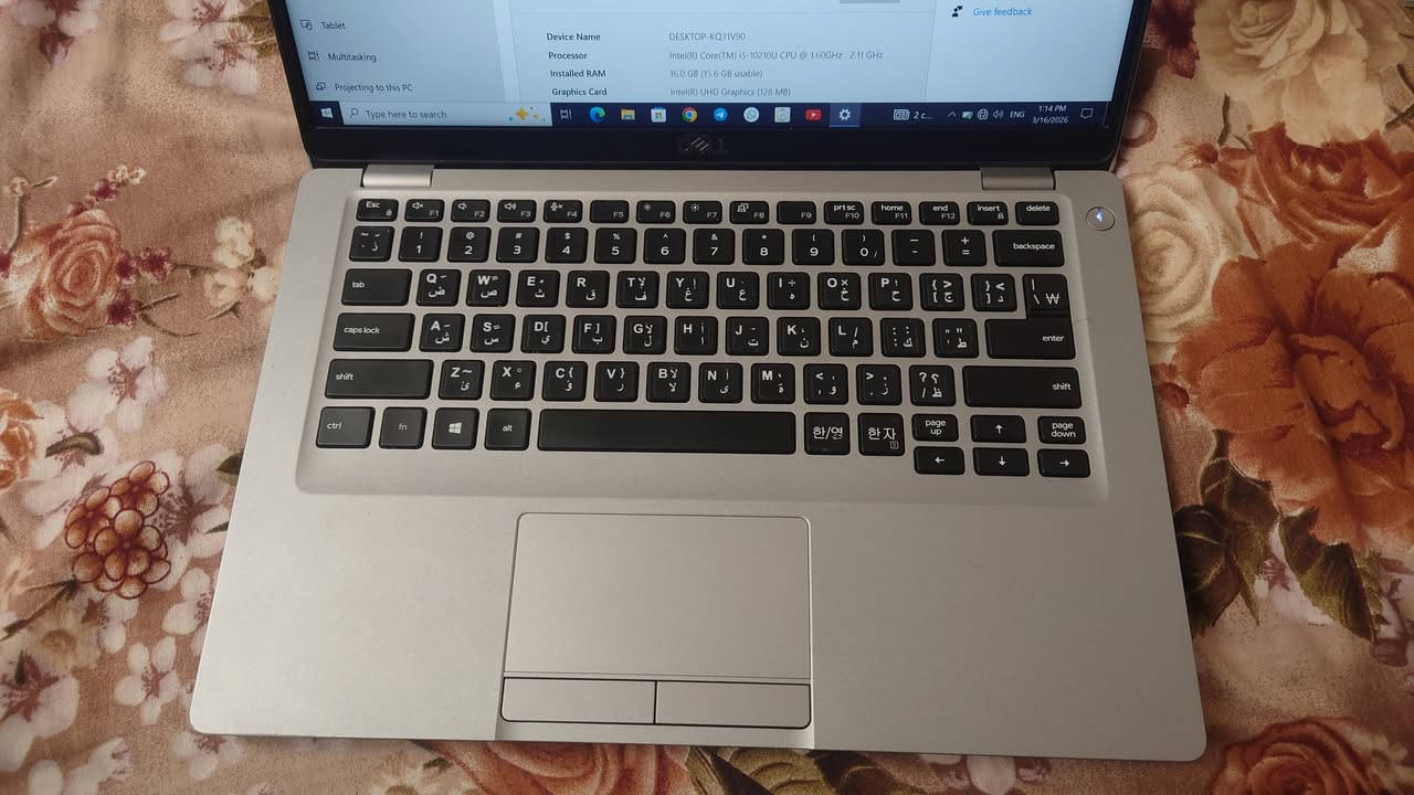 سلام عليكم دل 5410 
Ddr4 3200 16
Samsung 256 ssd
بطاريه 3 ساعات 
سعر 350 
مكاني محموديه 
***********
