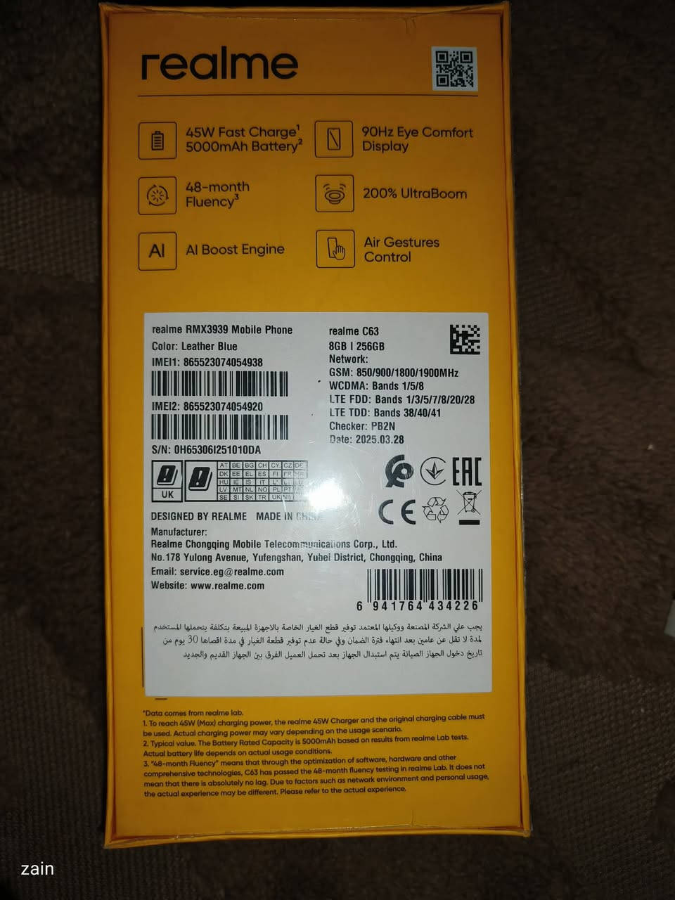 السلام عليكم
ريلمي جهاز جديد سي63 بلوك بعده لون ازرق 
ذاكره 256 رام8 
الجهاز سعره 225 انطوني بي سعر واخذو بلعافيه مواصفاته حلوه كلش 

ساعه هونر واتش اكتف فت جديده فقط اوبن بوكس غير مستخدمه سعره 100 
موجود توصيل


**إذا كنت صاحب هذا الإعلان وتريد حذفه لأي سبب، رجاءا أرسل رسالة إلى الدعم الفني**