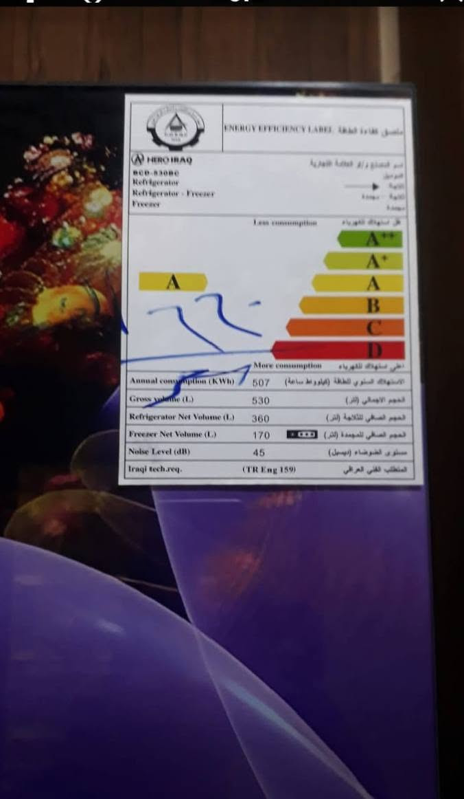 السلام عليكم ثلاجه هيرو جديده ما مستخدمه كبيره فريز خارجي مكانه نجف الاشرف واي استفسار هذه رقمي ***********
